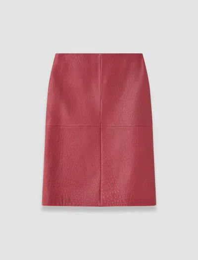 Joseph Shroff Pebble Leather Skirt In Pink