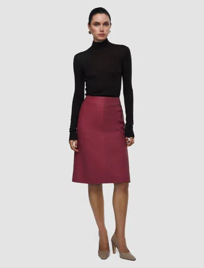 Joseph Shroff Pebble Leather Skirt In Pink