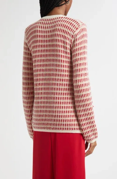 Ramy Brook Ivy Metallic Striped Wool-blend Cardigan In Pink