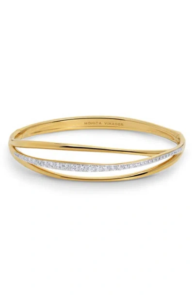 Monica Vinader Nura Lab-created Diamond Pavé Wrap Bangle Bracelet In Gold
