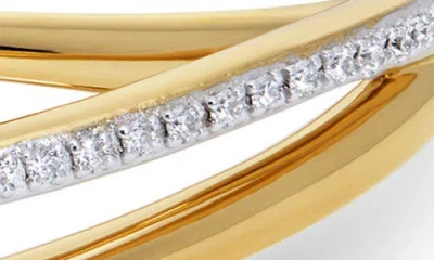 Monica Vinader Nura Lab-created Diamond Pavé Wrap Bangle Bracelet In Gold
