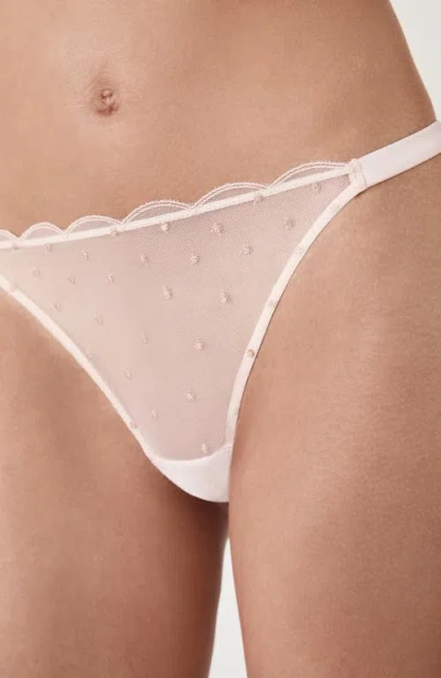 Etam Divine Rhinestone Thong In Neutral