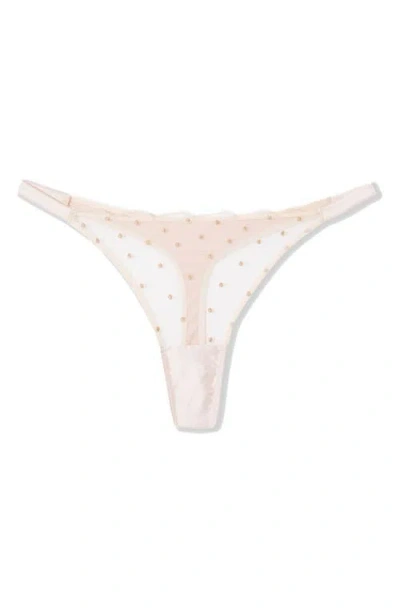 Etam Divine Rhinestone Thong In Neutral
