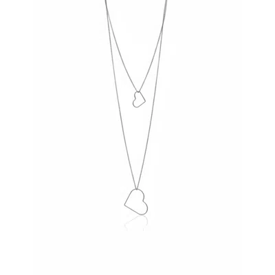 Iskra Women's Silver Free Hearts Necklace In Silver