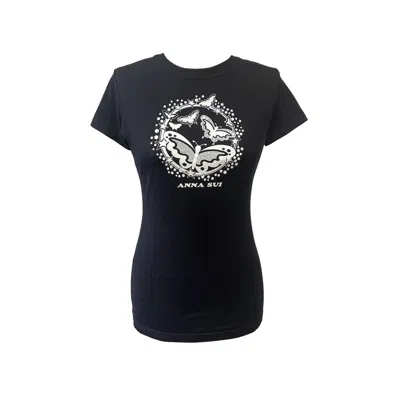 Anna Sui Women's Black Butterflies T-shirt In Black
