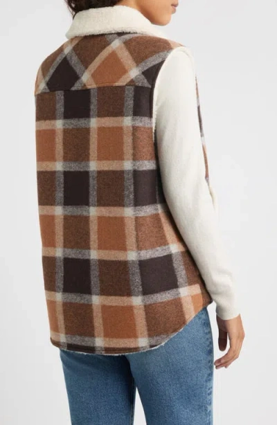 Bernardo Plaid Vest In Brown