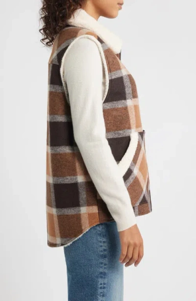 Bernardo Plaid Vest In Brown