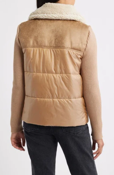 Bernardo Breck Ecoplume™ Puffer Knit Jacket In Brown