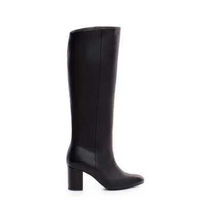 The 5th Element Women's Runa Black Leather Slouch Boots In Black