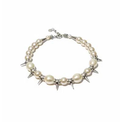 Iskra Women's Silver / White Pearl Whisper Choker In Multi