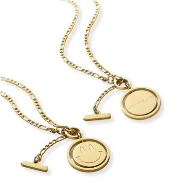 Hoops + Chains Ldn Women's Gold Good Vibes Only Smiley Spinner In Gold