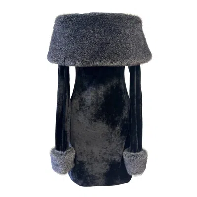 Anna Sui Women's Black / Grey Stretch Velour Dress In Black