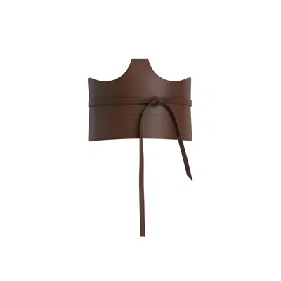 Circular Path Women's Brown Cut Out Corset Belt - Walnut In Brown