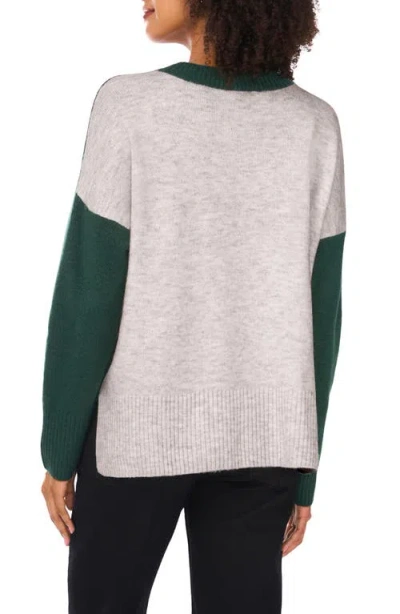 Vince Camuto Contrast High-low Sweater In Green