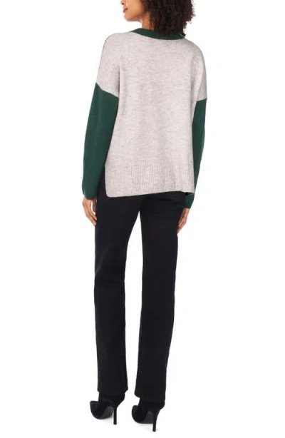 Vince Camuto Contrast High-low Sweater In Green
