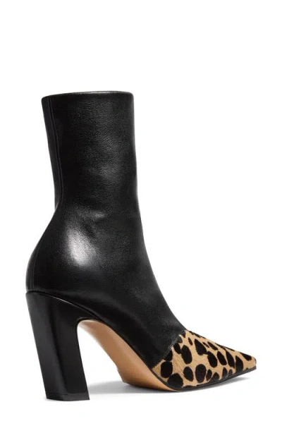 Khaite Nevada Leather And Leopard-print Calf Hair Ankle Boots In Black
