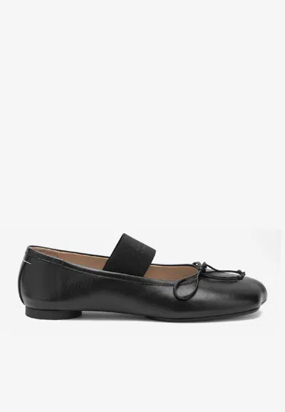 Mm6 Maison Margiela Mm6 By Maison Margiela Ballerina Anatomic Leather Flats In Black