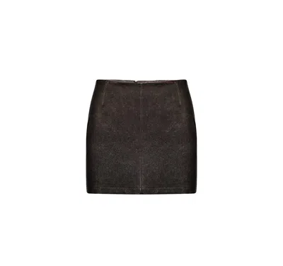 Maison Sél Women's Grey Super Mini Leather Skirt – Black In Gray