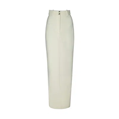 Vestiaire D'un Oiseau Libre Women's White Cashmere Pencil Skirt In White