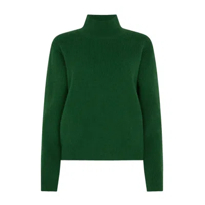 Sour Figs Women's Gold-button Shoulder Jumper In Pine Green In Green