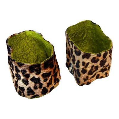 Romer Millinery Women's Neutrals / Green Morphy Moldable Wrist Cuff Animal Set Of Two In Green