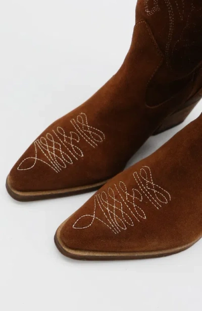 Stivali New York Suede Unstoppable Western Cowboy Boots In Brown