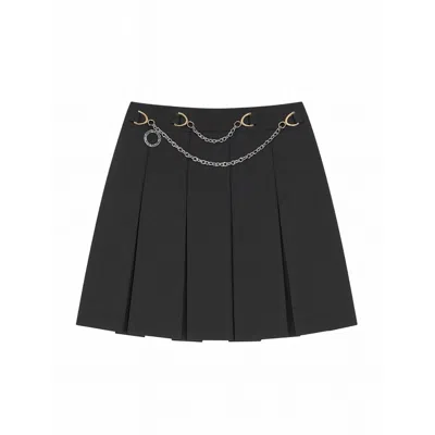 Adiba Women's Black Midnight Bloom Pleated Skirt In Black