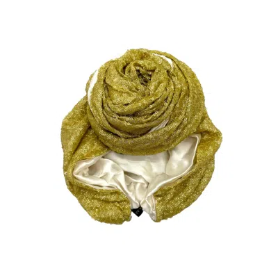 Julia Clancey Women's  Edith Glitz - Gold & Ivory Silk Turban In Green