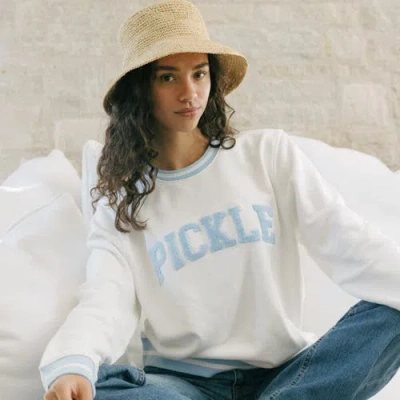 Ellsworth + Ivey Sweatshirt Collegiate Pickle In White