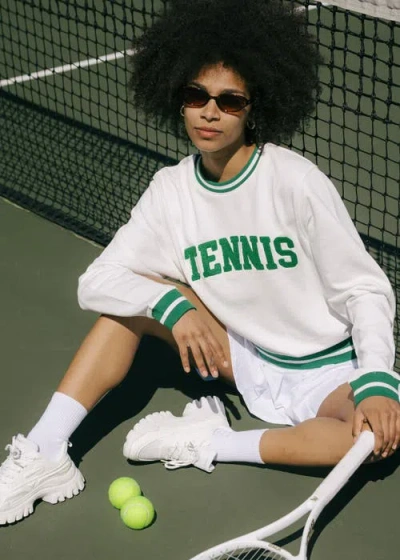 Ellsworth + Ivey Sweatshirt Collegiate Tennis In White