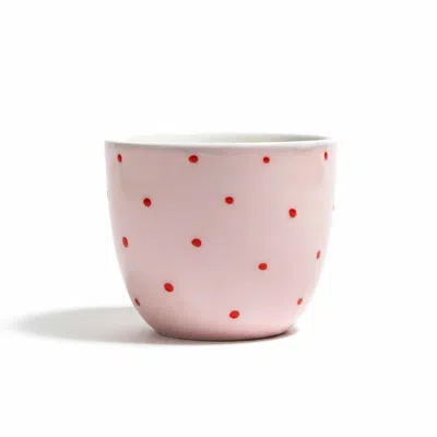Lali Design Studio Pink / Red / White Enjoy Blush Confetti Espresso Cup Porcelain In Multi