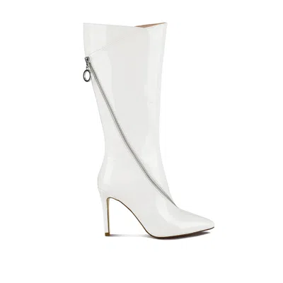 Rag & Co Women's Tsaroh Zip Around Calf Boot In White By  In White