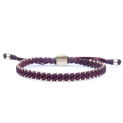 Harbour Uk Bracelets Beaded Bracelet For Men - Rope & Bronze - Urban Wine Red In Red