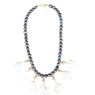 Taylor Reese Women's Black / White Caviar + Chips Pearl Necklace In Multi