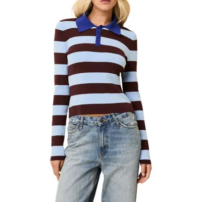 Solid & Striped The Debra Rugby Stripe Top In Brown