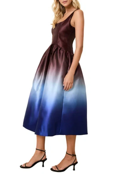 Solid & Striped The Gianna Ombré Colorblock Satin Dress In Multi