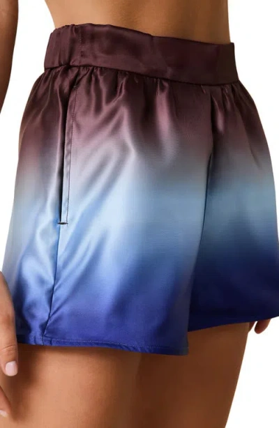 Solid & Striped The Emery Ombré Colorblock Satin Shorts In Blue