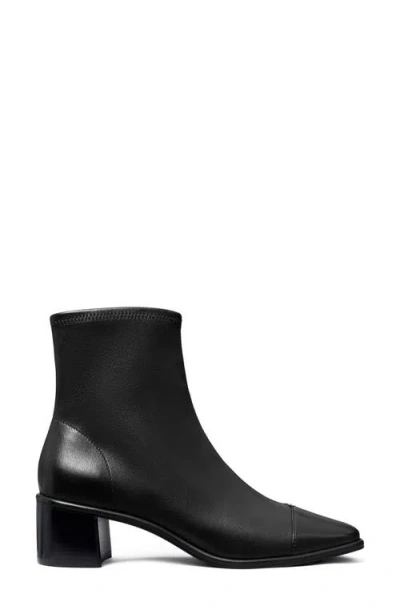 Tory Burch Cap-toe Leather Ankle Boots In Black
