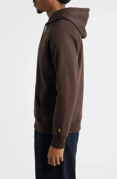 Carhartt Work In Progress Chase Fleece Hoodie In Brown
