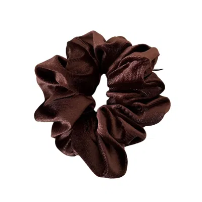 Sylki Women's Maxi Scrunchie - Chocolate Brown Velvet In Brown