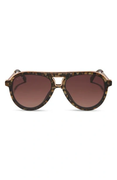 Diff Tosca Iii 56mm Aviator Sunglasses In Brown