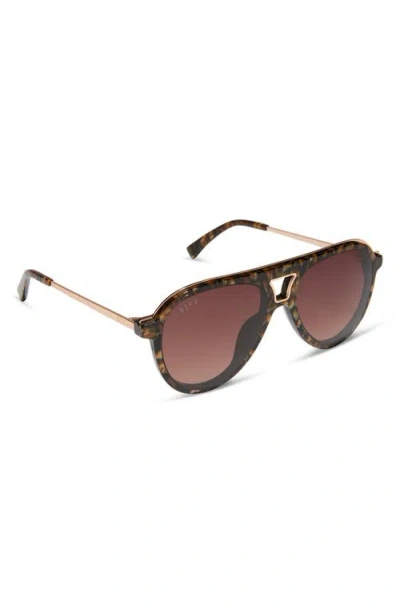 Diff Tosca Iii 56mm Aviator Sunglasses In Brown