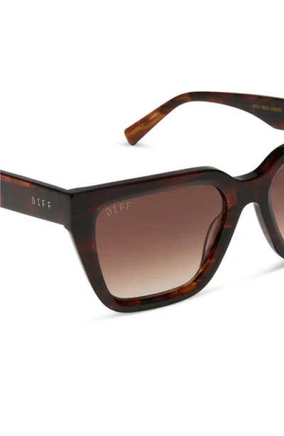 Diff Amara 54mm Square Sunglasses In Brown