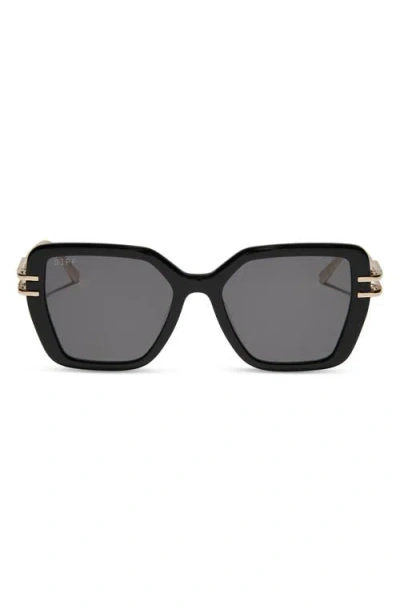 Diff Dasha 50mm Square Sunglasses In Black