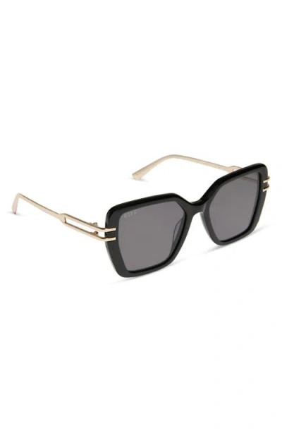 Diff Dasha 50mm Square Sunglasses In Black