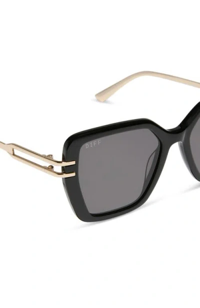 Diff Dasha 50mm Square Sunglasses In Black