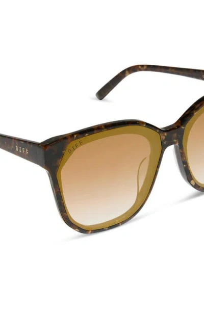 Diff Gia 62mm Oversize Square Sunglasses In Brown