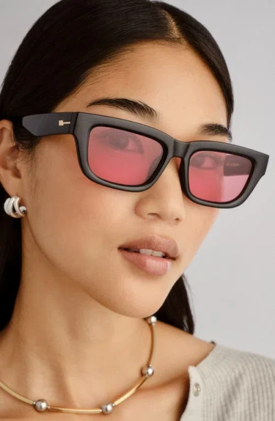 Le Specs Le Castle 54mm D-frame Sunglasses In Black