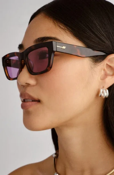 Le Specs Le Castle 54mm D-frame Sunglasses In Brown