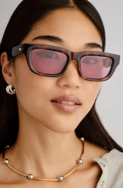 Le Specs Le Castle 54mm D-frame Sunglasses In Brown